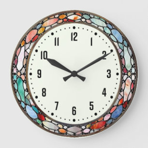 Art Deco color Large Clock