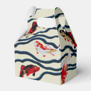 Art Deco Colorful Carp Swimming Navy Decor Favor Boxes