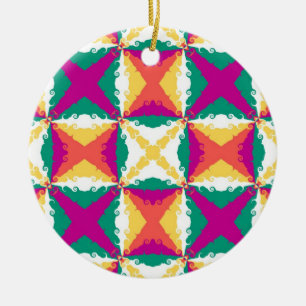 Art Deco Colorful Swirl Retro Abstract Art Ceramic Ornament