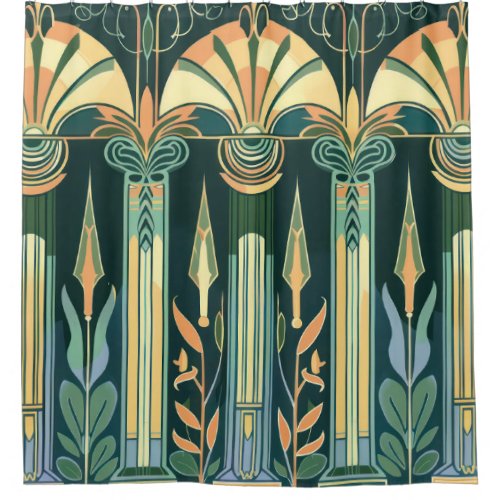 Art Deco Columns Shower Curtain