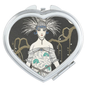 Art Deco Compact Mirror, George Barbier Print Mirror