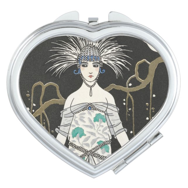 Art Deco Compact Mirror, George Barbier Print Mirror (Front)