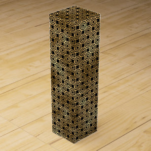 Art Deco Concentric Circle Pattern Design Wine Box