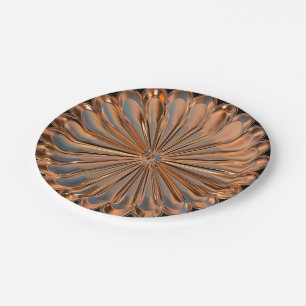 Art deco copper flower medallion paper plate