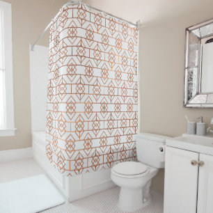 Art Deco Copper Pattern Shower Curtain