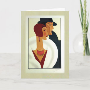 Art Deco Couple 1920s Card