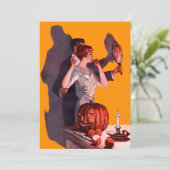 Art Deco Couple Mirror Jack O Lantern Pumpkin (Standing Front)