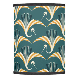 Art Deco Crane - blue background  Lamp Shade