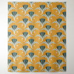 Art Deco Crane - yellow background Tapestry<br><div class="desc">Art Deco Crane - yellow background</div>