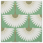art deco cranes meadow green fabric