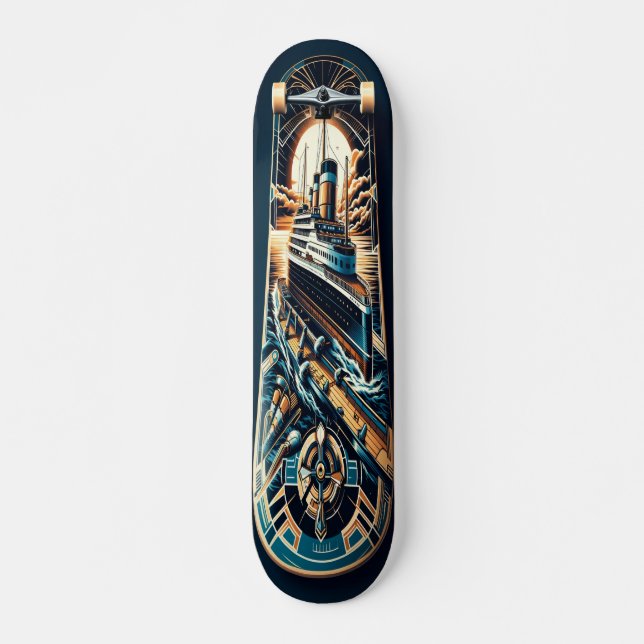 "Art Deco Cruiser Deck" Skateboard (Front)
