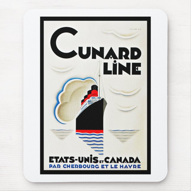 Art Deco Cunard Line Mouse Pad (Front)