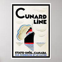 Art Deco Cunard Line Poster