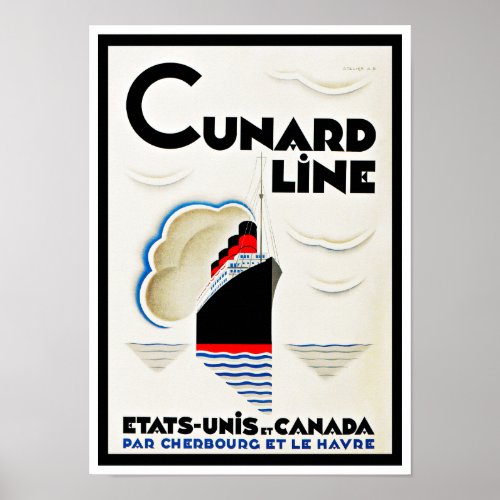 Art Deco Cunard Line Poster