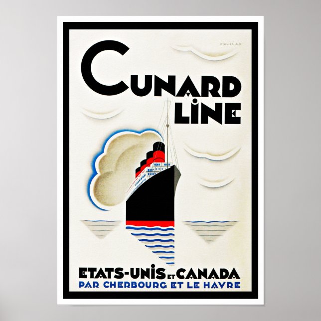Art Deco Cunard Line Poster (Front)