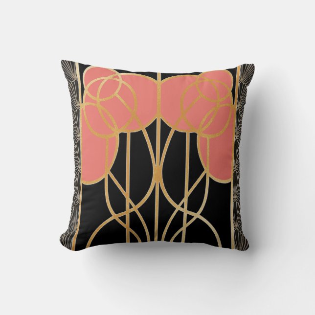 Art Deco Cushion. Abstract Throw Pillow (Front)