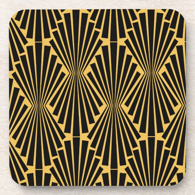 Art Deco Custom Pattern Beverage Coaster (Front)