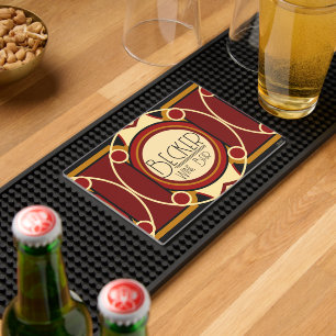 Art Deco Customizable Bar Mat