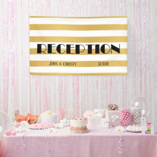 Art Deco Customizable Wedding Reception Banner