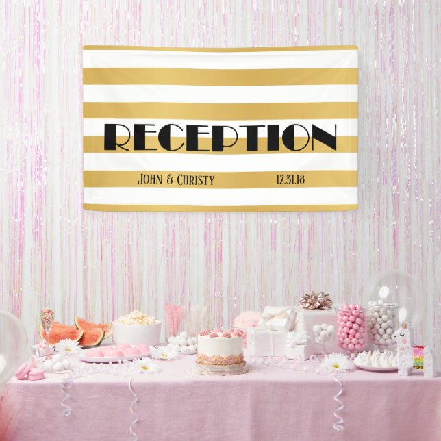 Art Deco Customizable Wedding Reception Banner (Party)