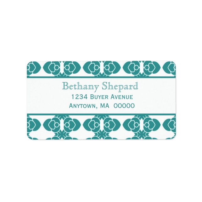 Art Deco Damask Address Label (Front)