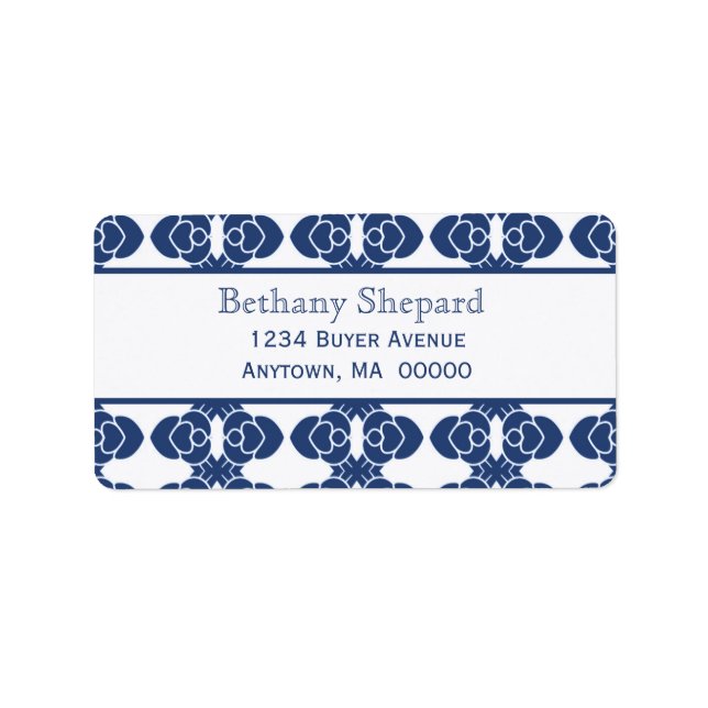 Art Deco Damask Address Label (Front)