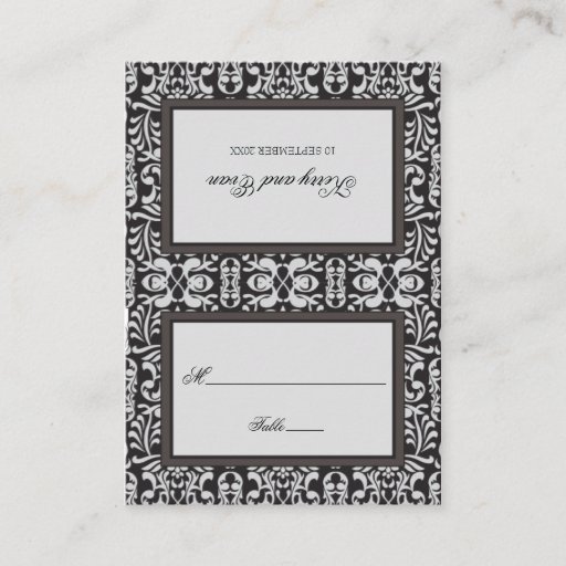 Customizable Art Deco Damask Place Card Business Card