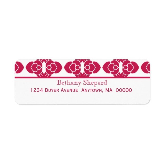 Art Deco Damask Return Address Label (Front)