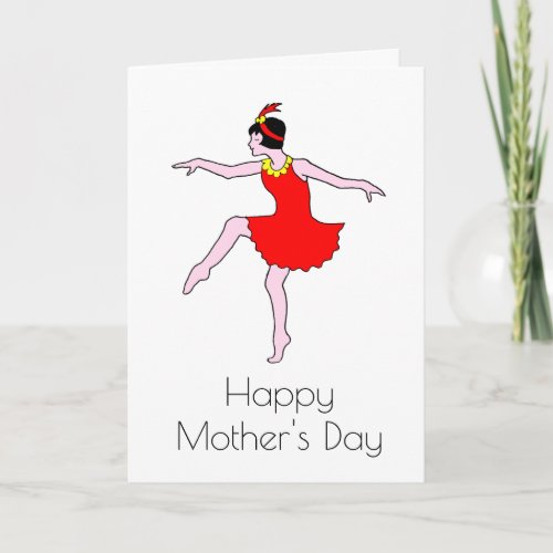 Art Deco Dancer Happy Mothers Day Card