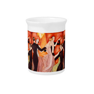 Art Deco Dancing Couples 1920s Ballroom Beverage Pitcher