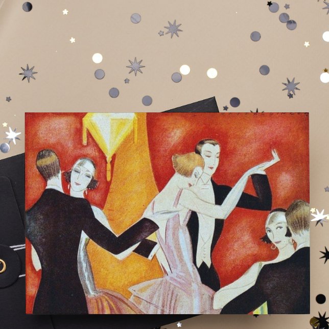 Art Deco Dancing Couples 1920s Ballroom  Card (Creator Uploaded)