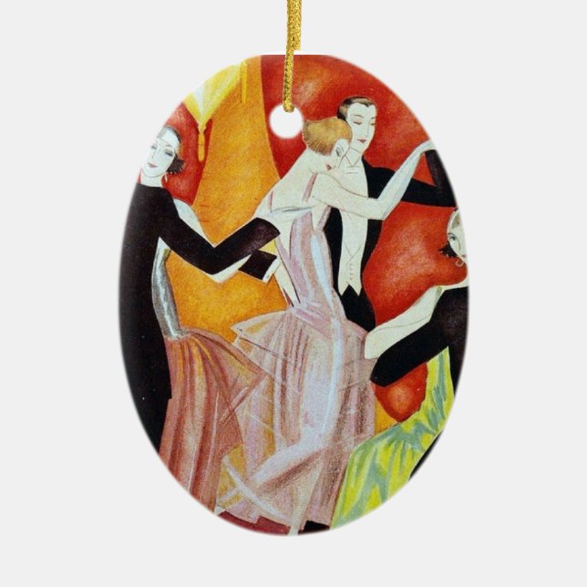 Art Deco Dancing Couples 1920s Ballroom  Ceramic Ornament (Front)