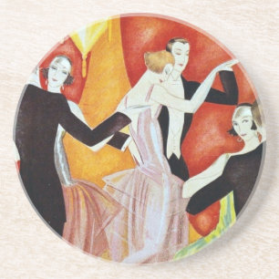 Art Deco Dancing Couples 1920s Ballroom  Coaster