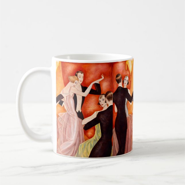 Art Deco Dancing Couples 1920s Ballroom  Coffee Mug (Left)