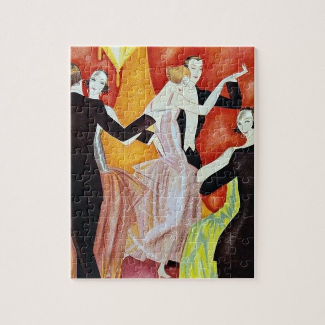 Art Deco Dancing Couples 1920s Ballroom  Jigsaw Puzzle (Vertical)