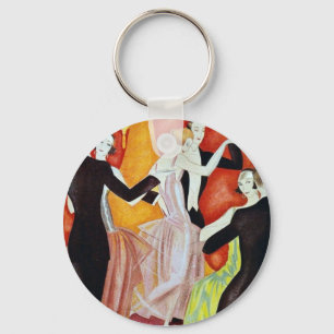 Art Deco Dancing Couples 1920s Ballroom Keychain