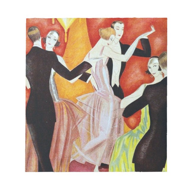 Art Deco Dancing Couples 1920s Ballroom  Notepad (Front)