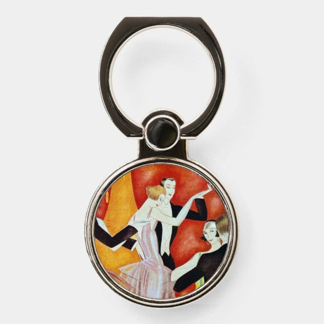 Art Deco Dancing Couples 1920s Ballroom  Phone Ring Stand (Front)