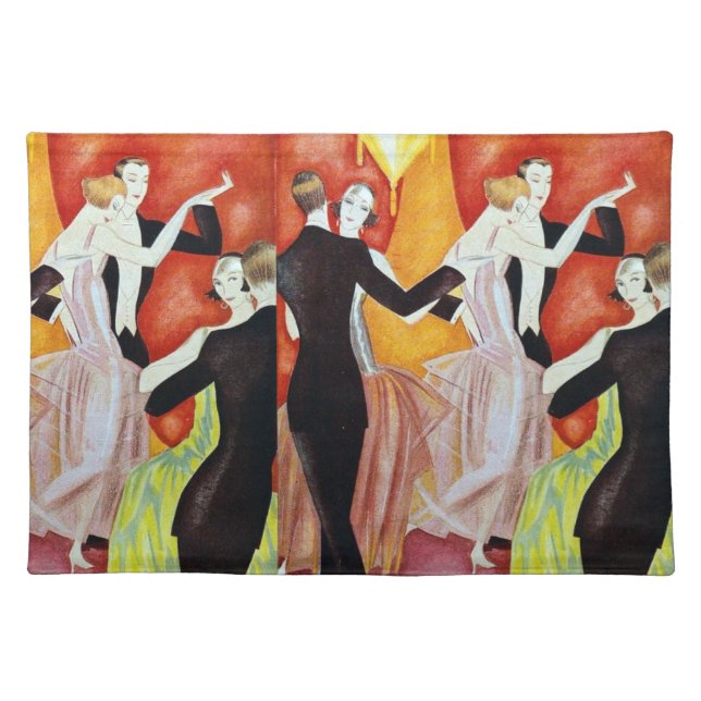 Art Deco Dancing Couples 1920s Ballroom  Placemat (Front)