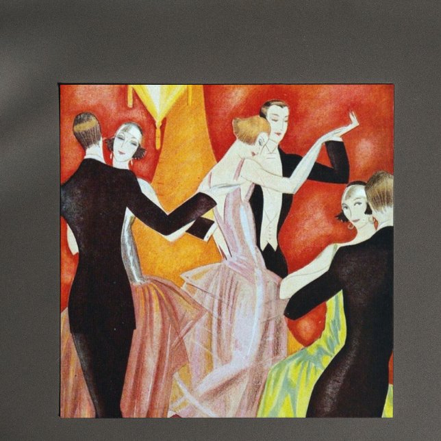 Art Deco Dancing Couples 1920s Ballroom  Square Sticker (Creator Uploaded)