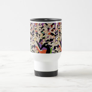 Art Deco Dancing Couples Pattern   1920s Jazz Age  Travel Mug
