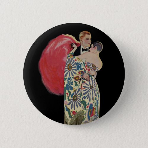 Art Deco Dancing Vintage Love and Romance Button