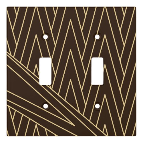 Art Deco Dark Brown and Gold Light Switch Cover