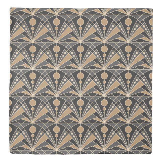 Art Deco (Dark gray and Sand) Duvet Cover (Front)