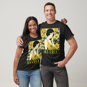 Art Deco Day Woman & Flowers T-Shirt