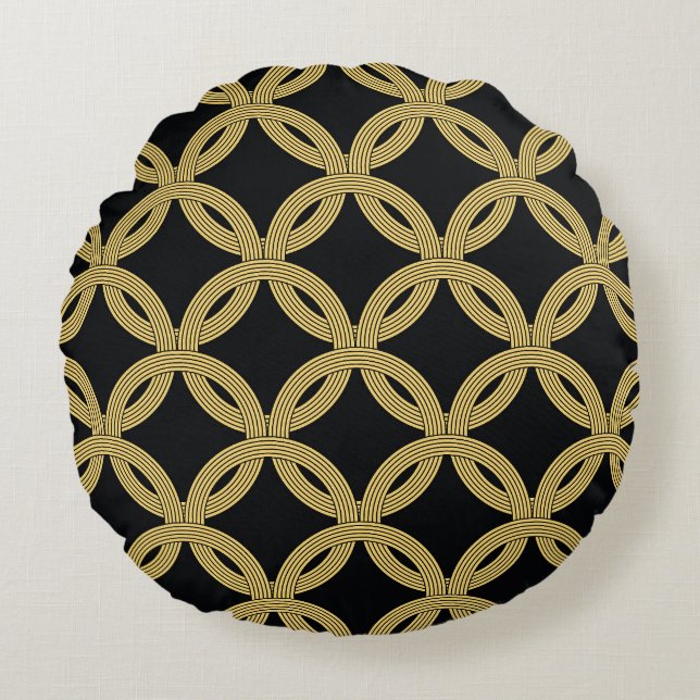 Art Deco Decoration Seamless Ornament Round Pillow (Front)