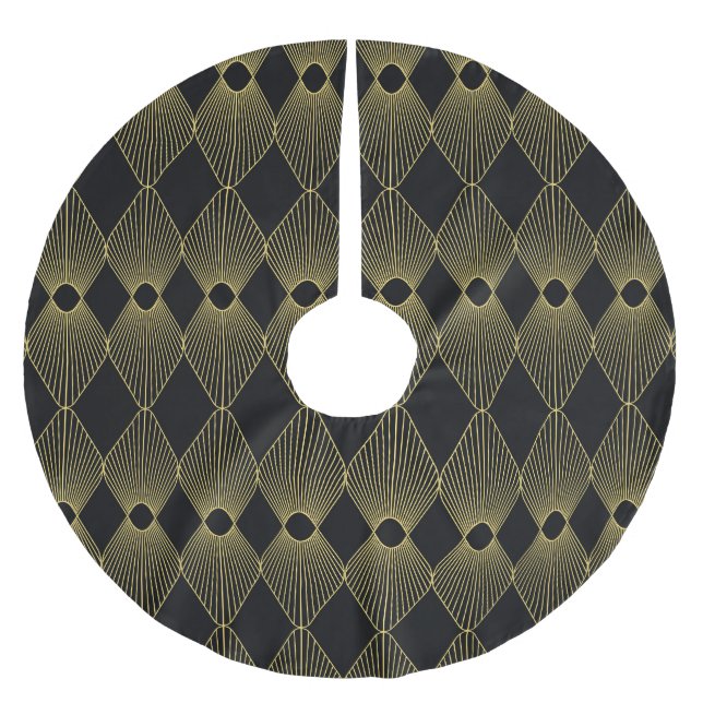 Art Deco Decoration Seamless Pattern Brushed Polyester Tree Skirt (Front)