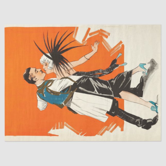 Art Deco Decoupage Flapper 1920's Decoupage Tissue Paper (Front)