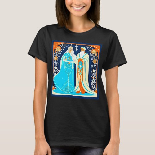 Art Deco Ded Moroz and Snow Maiden T_Shirt
