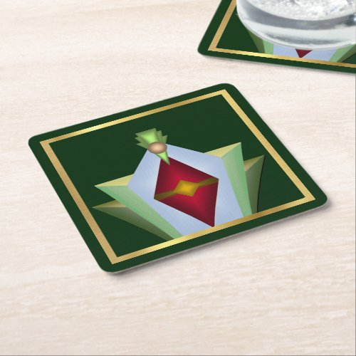 Art Deco Delight Square Paper Coaster